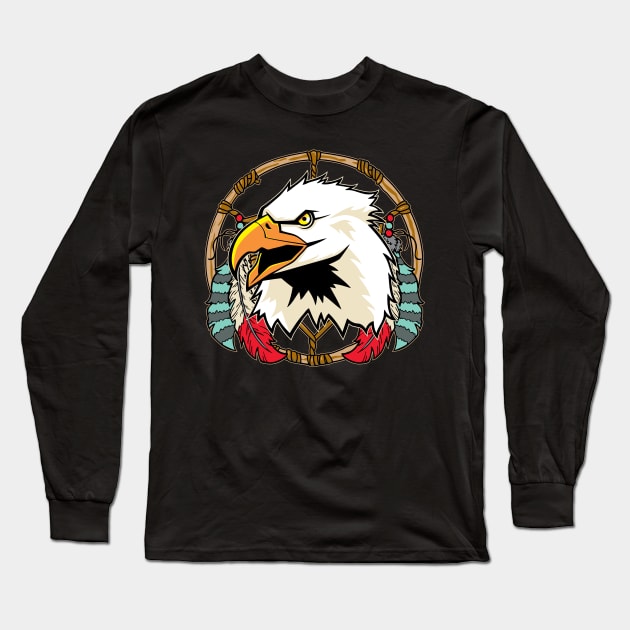 Eagle Dreamcatcher Long Sleeve T-Shirt by RadStar